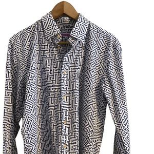 Coton Doux Mens geometric maze Shirt size 40-15 3/4 Cuff Long Sleeve
